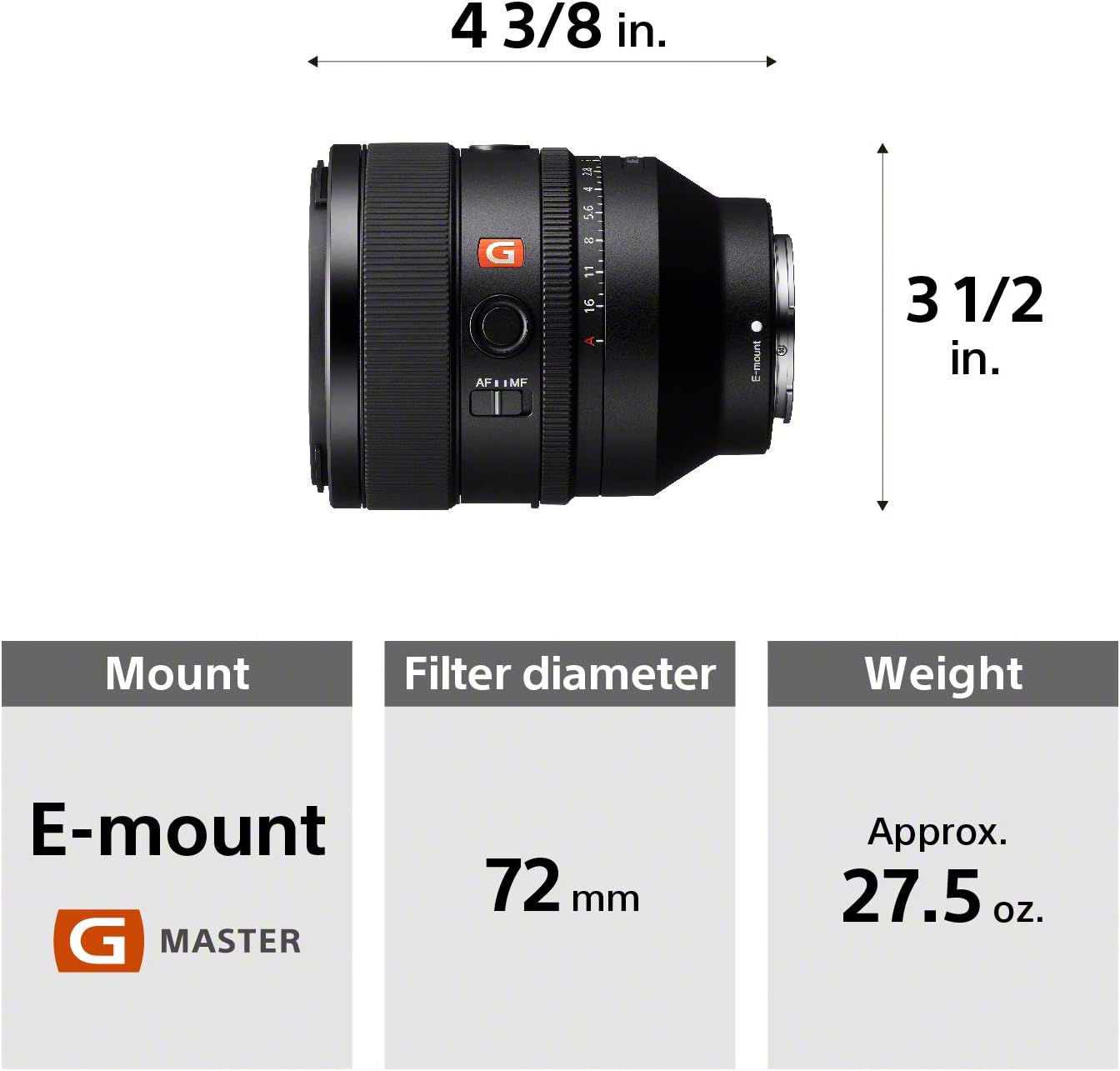  Sony FE 50mm f/1.2 GM Lens (Sony E)